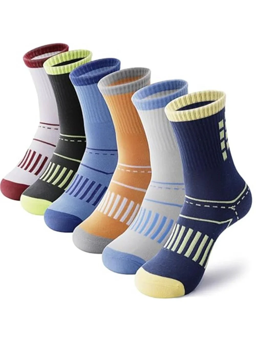 6 Pairs Kids Cotton Crew Socks Athletic Sport Socks
